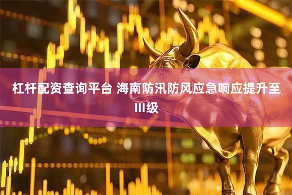 杠杆配资查询平台 海南防汛防风应急响应提升至Ⅲ级